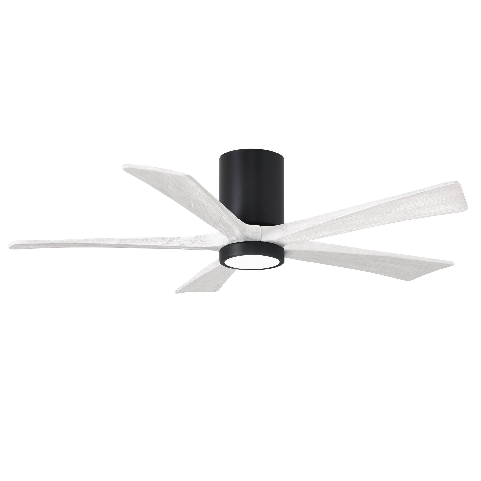 Matthews Fan Company Atlas Irene-5HLK 52" Matte Black Ceiling Mount Fan With Solid Wood Blade In Matte White Finish