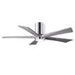 Matthews Fan Company Atlas Irene-5HLK 52" Polished Chrome Ceiling Mount Fan With Solid Wood Blade In Barnwood Tone Finish