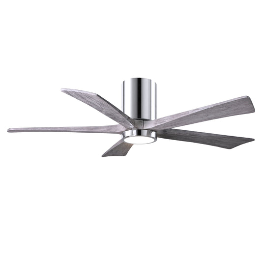 Matthews Fan Company Atlas Irene-5HLK 52" Polished Chrome Ceiling Mount Fan With Solid Wood Blade In Barnwood Tone Finish