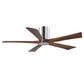 Matthews Fan Company Atlas Irene-5HLK 52" Polished Chrome Ceiling Mount Fan With Solid Wood Blade In Walnut Tone Finish