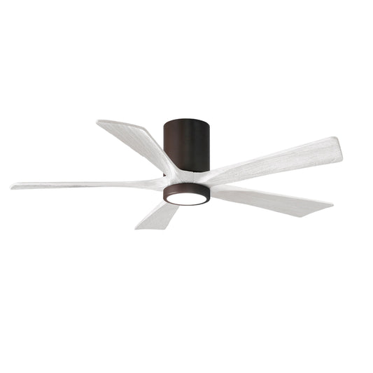 Matthews Fan Company Atlas Irene-5HLK 52" Textured Bronze Ceiling Mount Fan With Solid Wood Blade In Matte White Finish