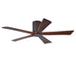 Matthews Fan Company Atlas Irene-5HLK 52" Textured Bronze Ceiling Mount Fan With Solid Wood Blade In Walnut Tone Finish