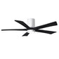 Matthews Fan Company Atlas Irene-5HLK 52" White Ceiling Mount Fan With Solid Wood Blade In Matte Black Finish