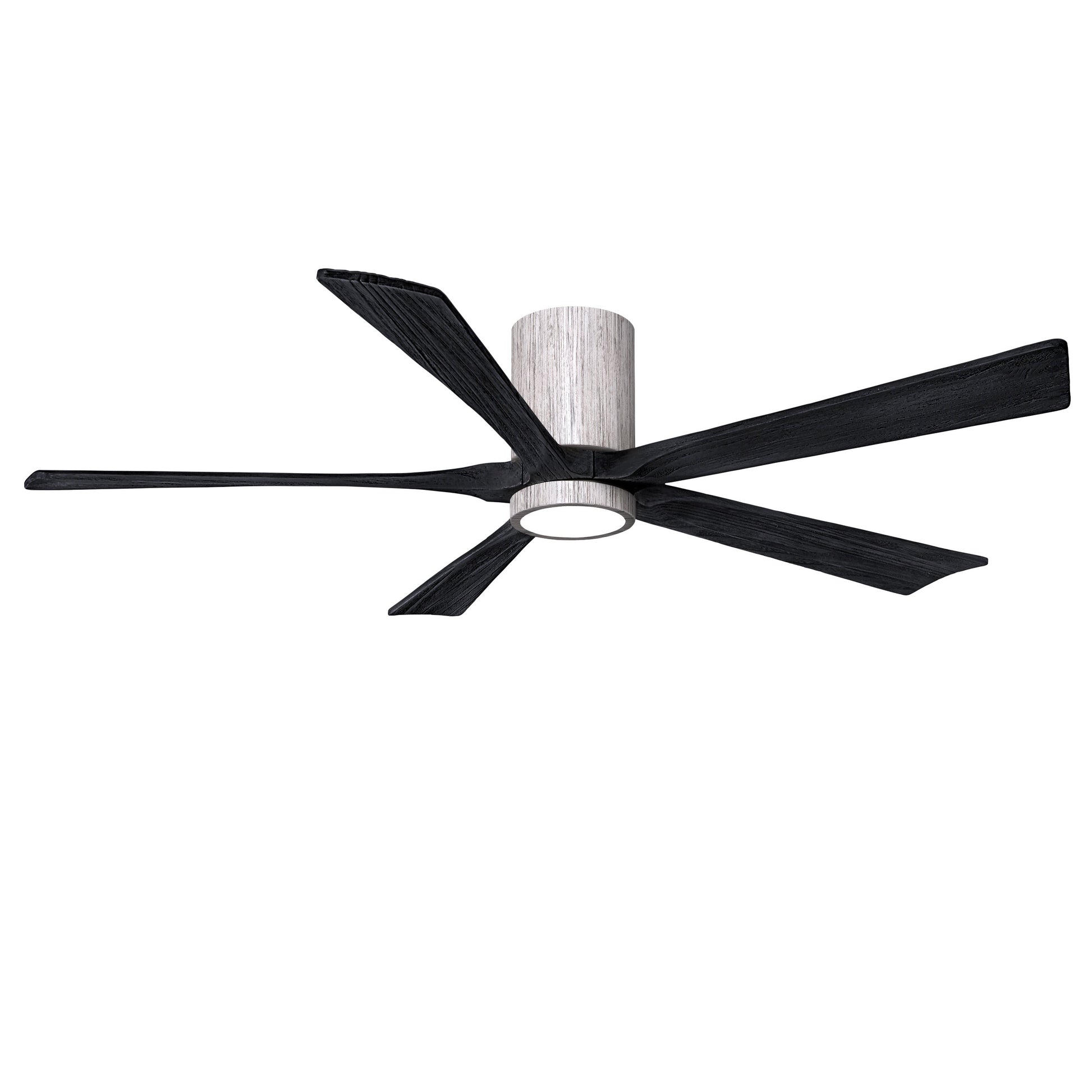 Matthews Fan Company Atlas Irene-5HLK 60" Barnwood Tone Ceiling Mount Fan With Solid Wood Blade In Matte Black Finish