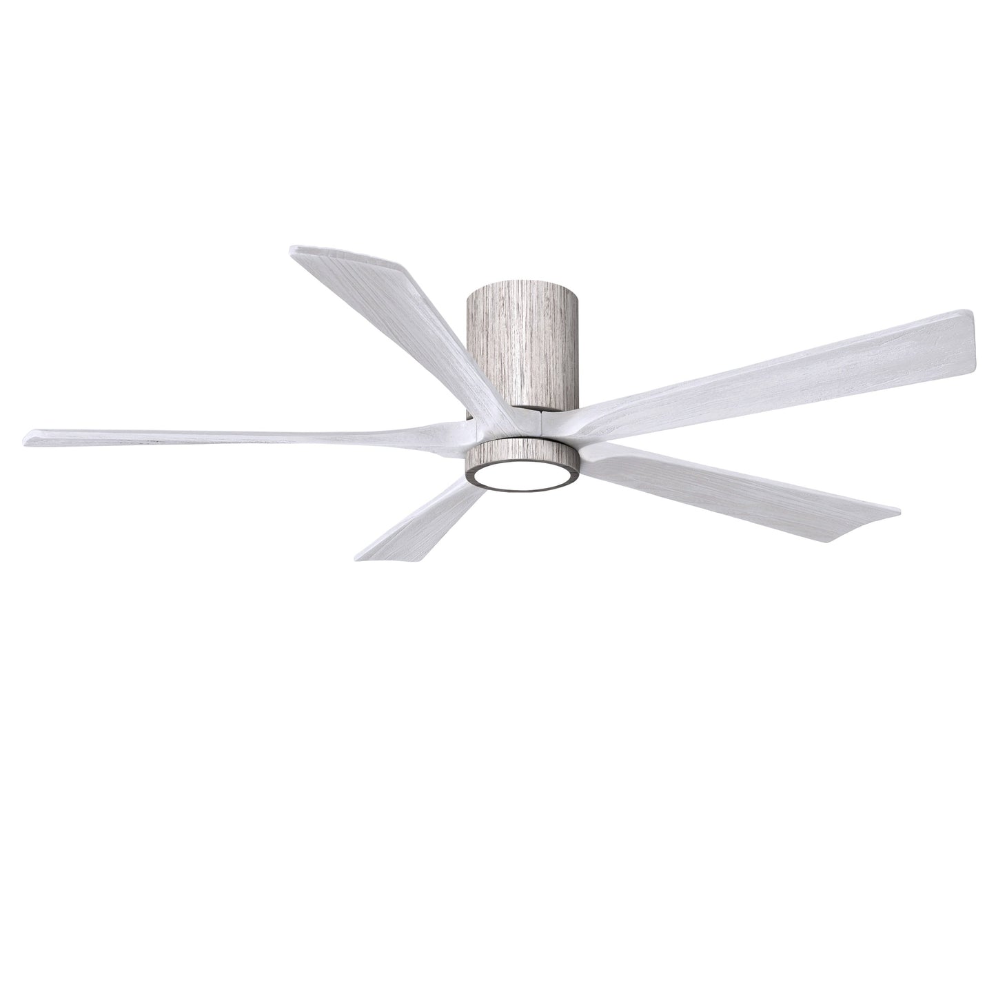 Matthews Fan Company Atlas Irene-5HLK 60" Barnwood Tone Ceiling Mount Fan With Solid Wood Blade In Matte White Finish