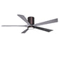 Matthews Fan Company Atlas Irene-5HLK 60" Brushed Bronze Ceiling Mount Fan With Solid Wood Blade In Barnwood Tone Finish