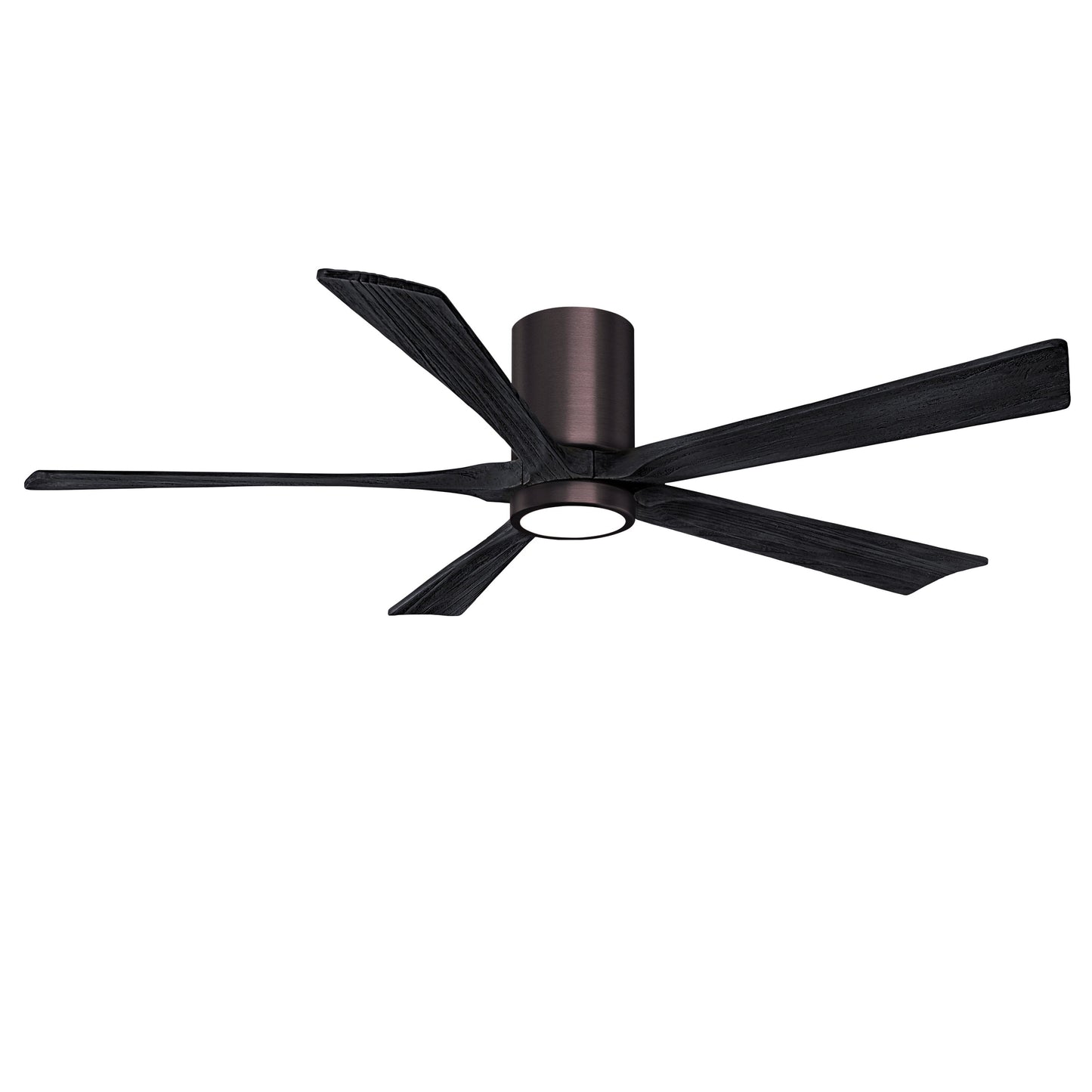 Matthews Fan Company Atlas Irene-5HLK 60" Brushed Bronze Ceiling Mount Fan With Solid Wood Blade In Matte Black Finish