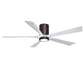 Matthews Fan Company Atlas Irene-5HLK 60" Brushed Bronze Ceiling Mount Fan With Solid Wood Blade In Matte White Finish