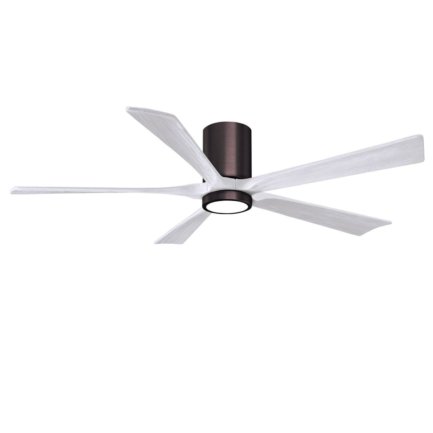 Matthews Fan Company Atlas Irene-5HLK 60" Brushed Bronze Ceiling Mount Fan With Solid Wood Blade In Matte White Finish