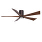 Matthews Fan Company Atlas Irene-5HLK 60" Brushed Bronze Ceiling Mount Fan With Solid Wood Blade In Walnut Tone Finish