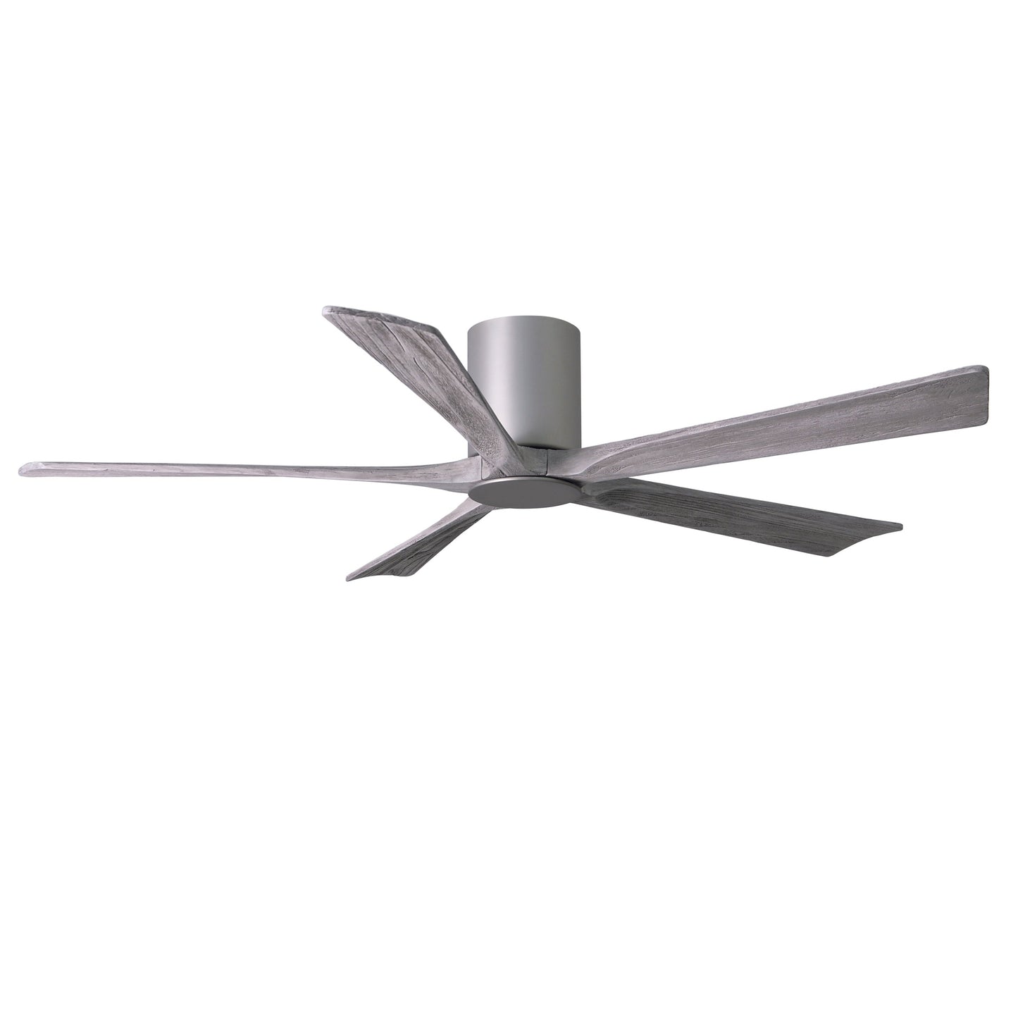 Matthews Fan Company Atlas Irene-5HLK 60" Brushed Nickel Ceiling Mount Fan With Solid Wood Blade In Barnwood Tone Finish