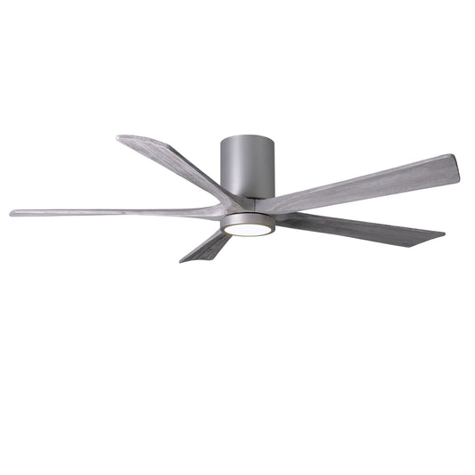 Matthews Fan Company Atlas Irene-5HLK 60" Brushed Nickel Ceiling Mount Fan With Solid Wood Blade In Barnwood Tone Finish