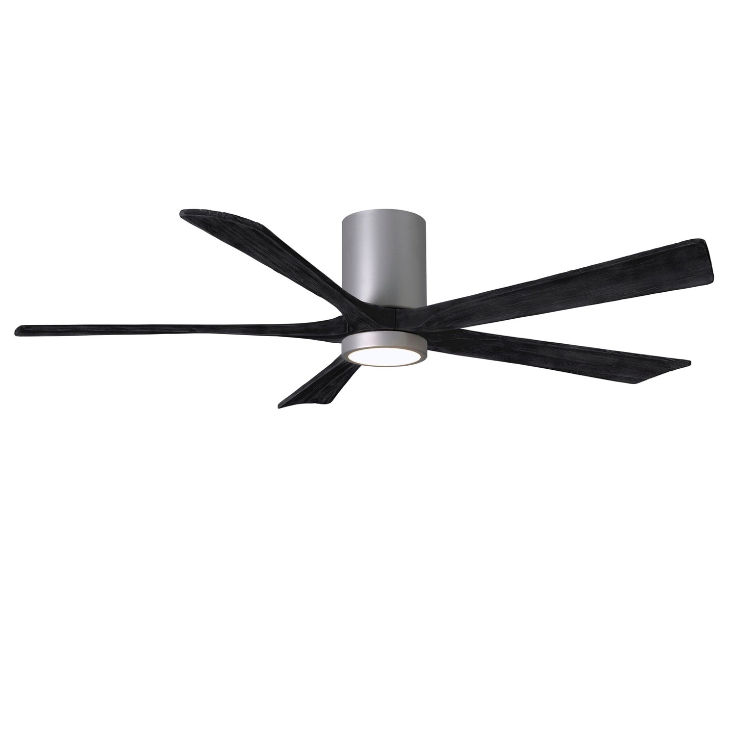 Matthews Fan Company Atlas Irene-5HLK 60" Brushed Nickel Ceiling Mount Fan With Solid Wood Blade In Matte Black Finish