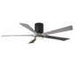 Matthews Fan Company Atlas Irene-5HLK 60" Matte Black Ceiling Mount Fan With Solid Wood Blade In Barnwood Tone Finish