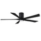 Matthews Fan Company Atlas Irene-5HLK 60" Matte Black Ceiling Mount Fan With Solid Wood Blade In Matte Black Finish