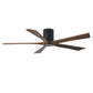 Matthews Fan Company Atlas Irene-5HLK 60" Matte Black Ceiling Mount Fan With Solid Wood Blade In Walnut Tone Finish