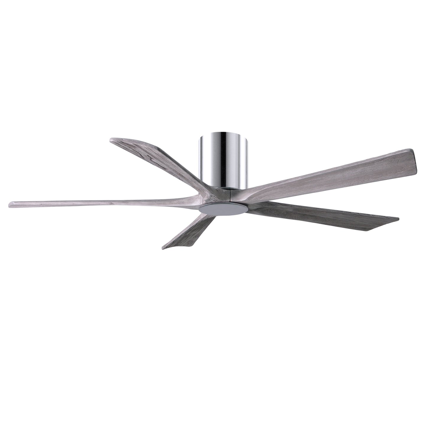 Matthews Fan Company Atlas Irene-5HLK 60" Polished Chrome Ceiling Mount Fan With Solid Wood Blade In Barnwood Tone Finish