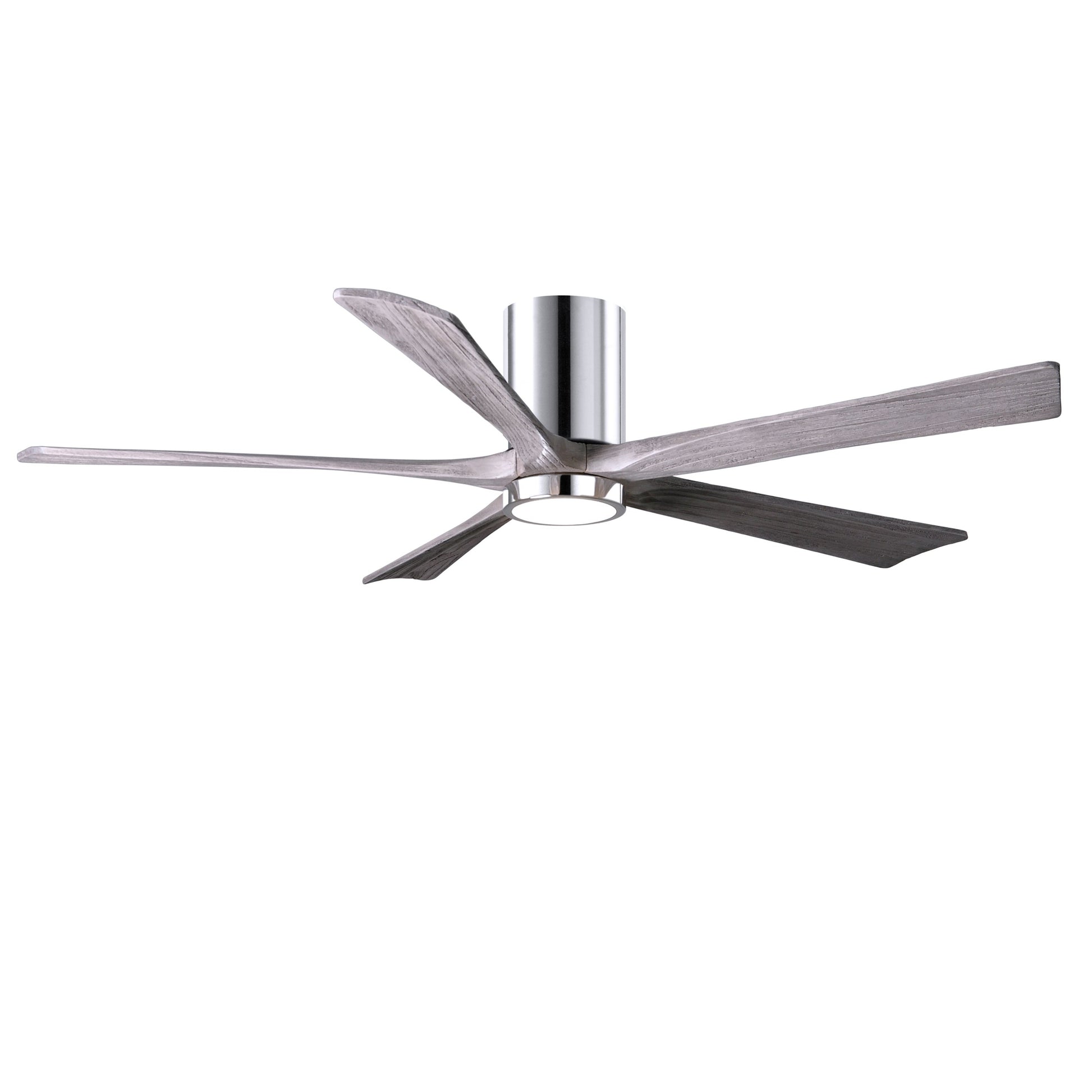 Matthews Fan Company Atlas Irene-5HLK 60" Polished Chrome Ceiling Mount Fan With Solid Wood Blade In Barnwood Tone Finish