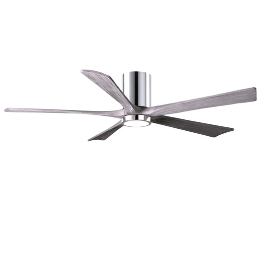 Matthews Fan Company Atlas Irene-5HLK 60" Polished Chrome Ceiling Mount Fan With Solid Wood Blade In Barnwood Tone Finish