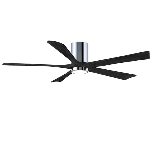 Matthews Fan Company Atlas Irene-5HLK 60" Polished Chrome Ceiling Mount Fan With Solid Wood Blade In Matte Black Finish