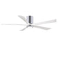 Matthews Fan Company Atlas Irene-5HLK 60" Polished Chrome Ceiling Mount Fan With Solid Wood Blade In Matte White Finish