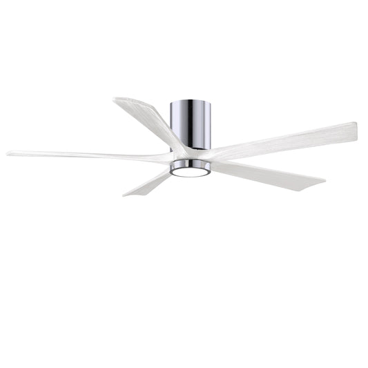 Matthews Fan Company Atlas Irene-5HLK 60" Polished Chrome Ceiling Mount Fan With Solid Wood Blade In Matte White Finish