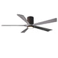 Matthews Fan Company Atlas Irene-5HLK 60" Textured Bronze Ceiling Mount Fan With Solid Wood Blade In Barnwood Tone Finish