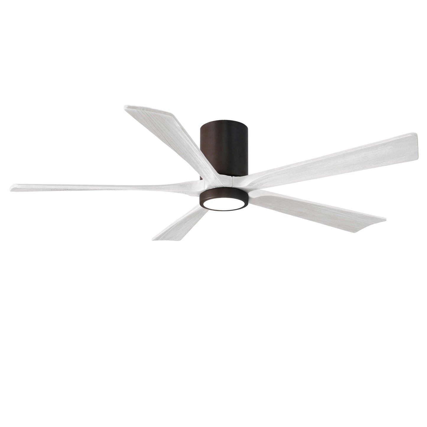 Matthews Fan Company Atlas Irene-5HLK 60" Textured Bronze Ceiling Mount Fan With Solid Wood Blade In Matte White Finish