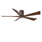 Matthews Fan Company Atlas Irene-5HLK 60" Textured Bronze Ceiling Mount Fan With Solid Wood Blade In Walnut Tone Finish