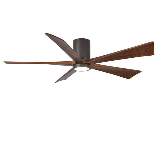 Matthews Fan Company Atlas Irene-5HLK 60" Textured Bronze Ceiling Mount Fan With Solid Wood Blade In Walnut Tone Finish