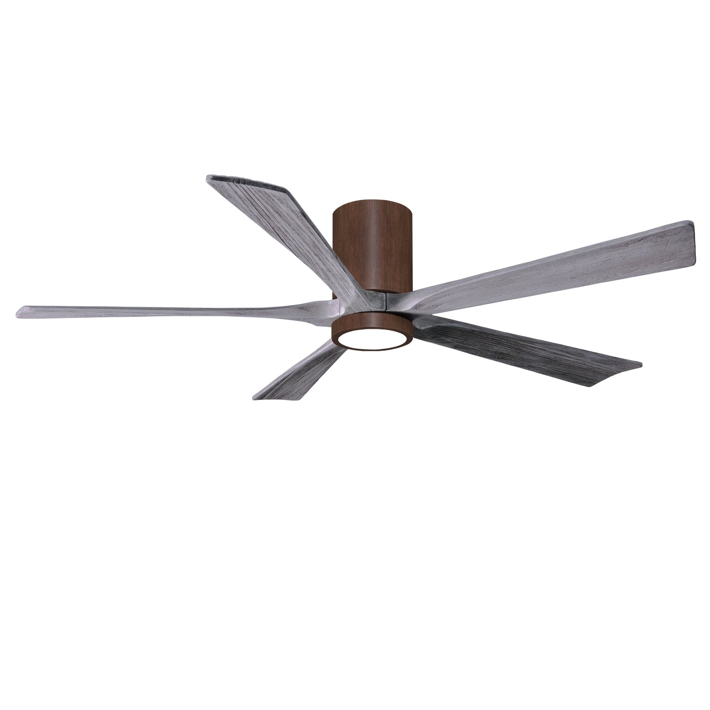 Matthews Fan Company Atlas Irene-5HLK 60" Walnut Tone Ceiling Mount Fan With Solid Wood Blade In Barnwood Tone Finish