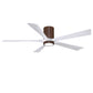 Matthews Fan Company Atlas Irene-5HLK 60" Walnut Tone Ceiling Mount Fan With Solid Wood Blade In Matte White Finish