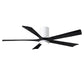 Matthews Fan Company Atlas Irene-5HLK 60" White Ceiling Mount Fan With Solid Wood Blade In Matte Black Finish