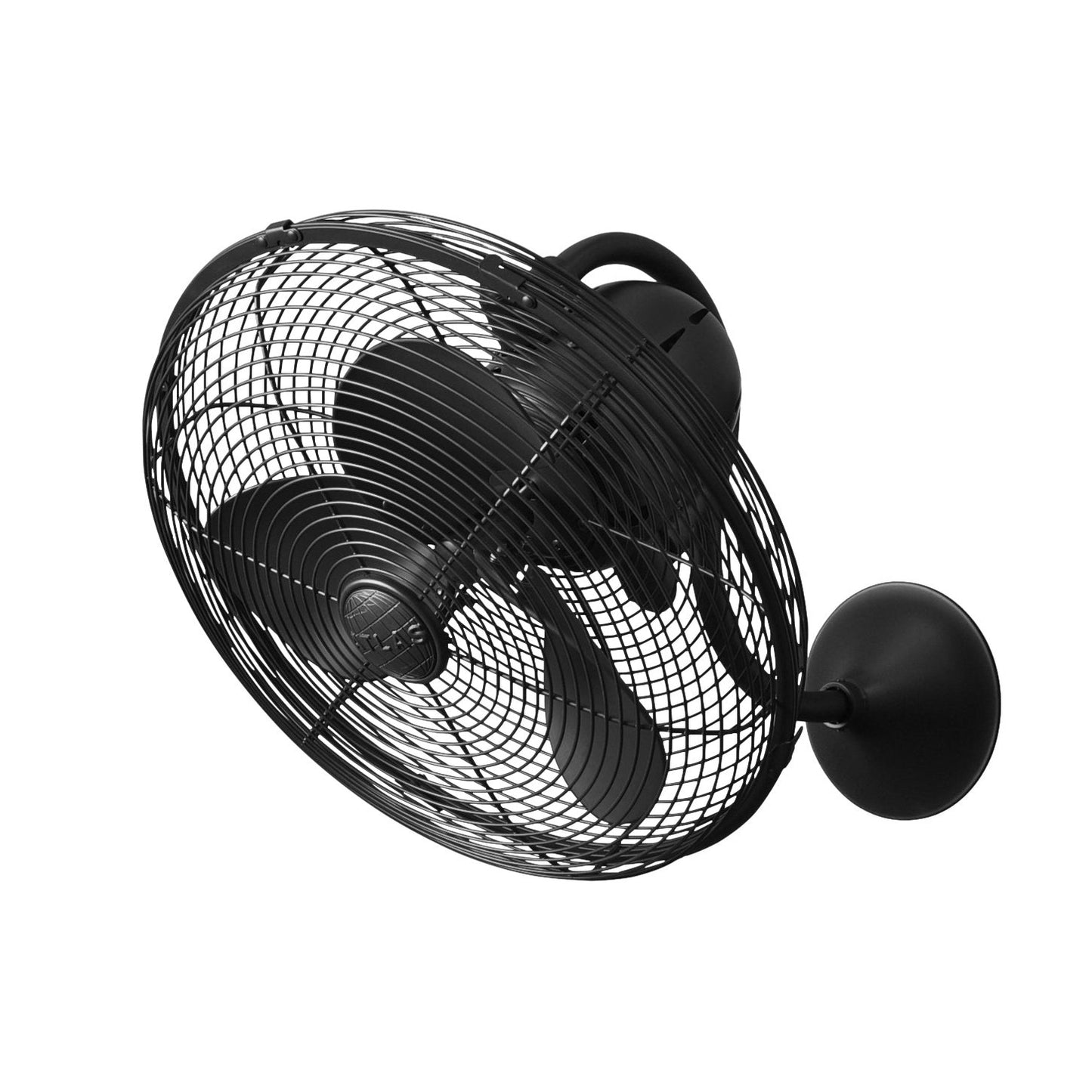 Matthews Fan Company Atlas Laura 16" Textured Bronze Oscillating Wall Fan With Steel/ABS Blade In Matte Black Finish