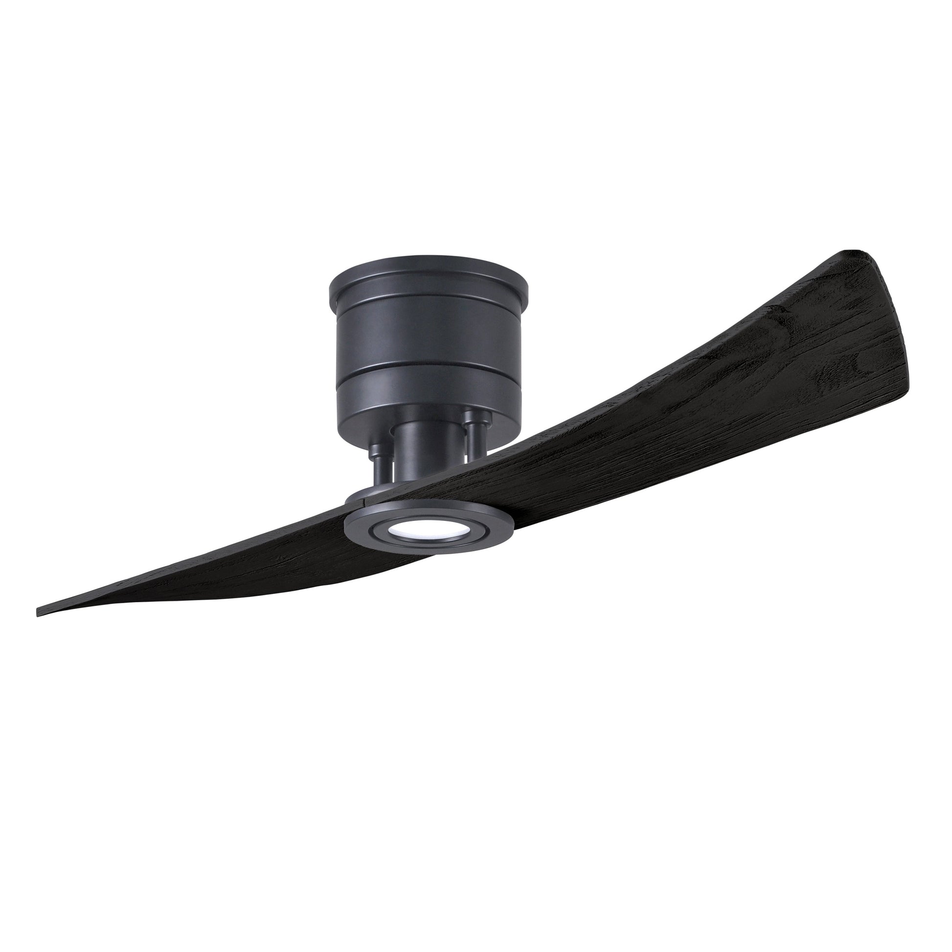 Matthews Fan Company Atlas Lindsay 52" Matte Black Ceiling Fan With Solid Wood Blade In Matte Black Finish