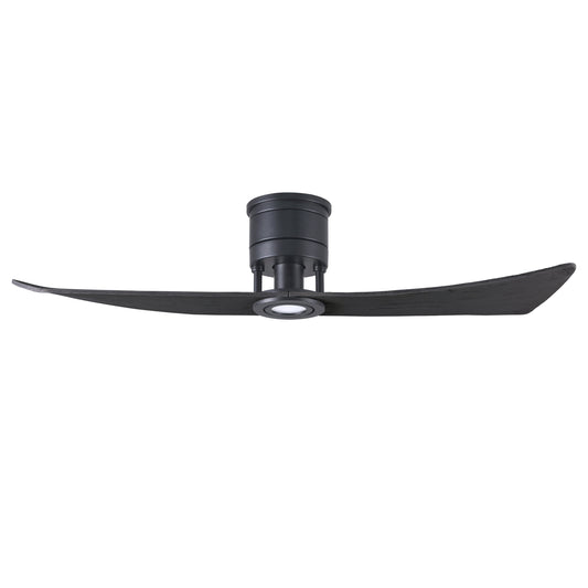 Matthews Fan Company Atlas Lindsay 52" Matte Black Ceiling Fan With Solid Wood Blade In Matte Black Finish