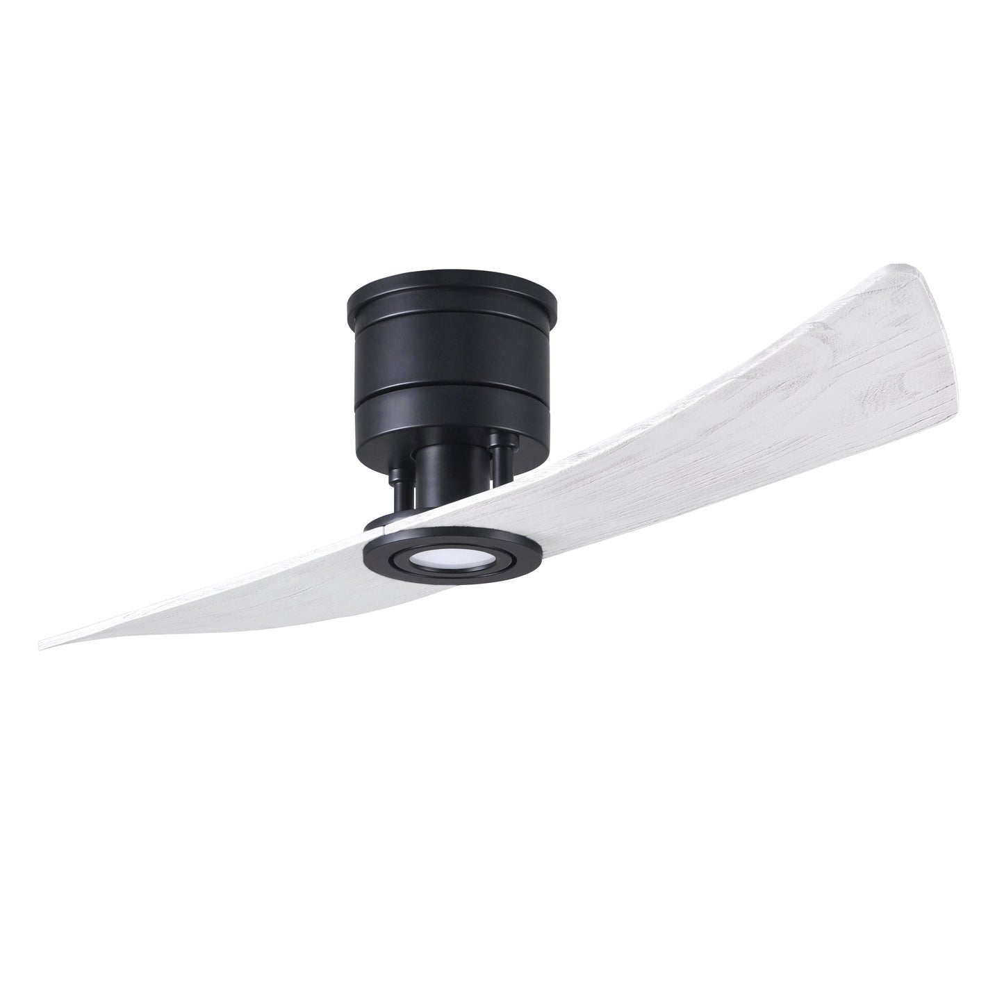 Matthews Fan Company Atlas Lindsay 52" Matte Black Ceiling Fan With Solid Wood Blade In Matte White Finish