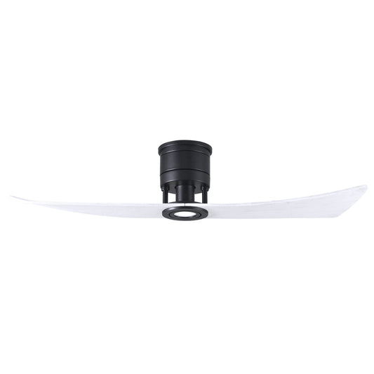 Matthews Fan Company Atlas Lindsay 52" Matte Black Ceiling Fan With Solid Wood Blade In Matte White Finish