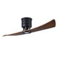 Matthews Fan Company Atlas Lindsay 52" Matte Black Ceiling Fan With Solid Wood Blade In Walnut Finish