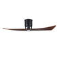 Matthews Fan Company Atlas Lindsay 52" Matte Black Ceiling Fan With Solid Wood Blade In Walnut Finish