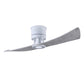 Matthews Fan Company Atlas Lindsay 52" Matte White Ceiling Fan With Solid Wood Blade In Barnwood Tone Finish