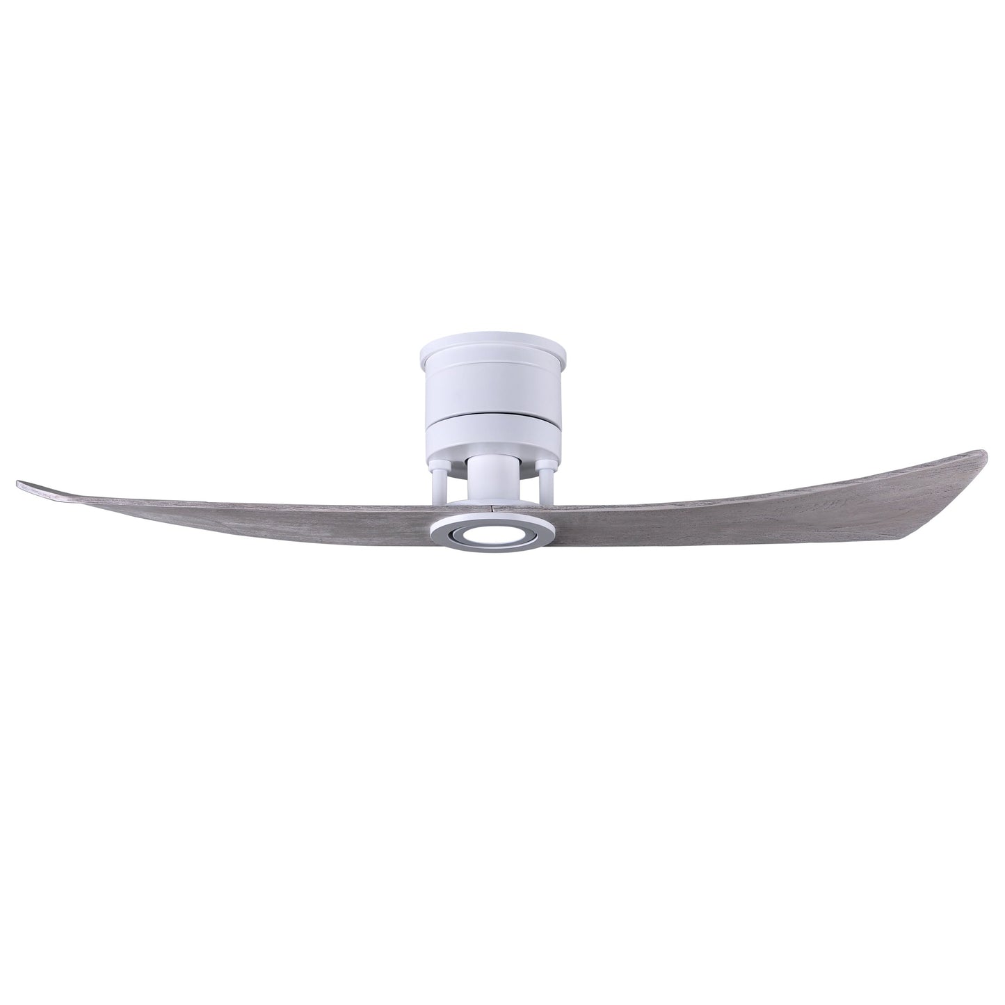 Matthews Fan Company Atlas Lindsay 52" Matte White Ceiling Fan With Solid Wood Blade In Barnwood Tone Finish