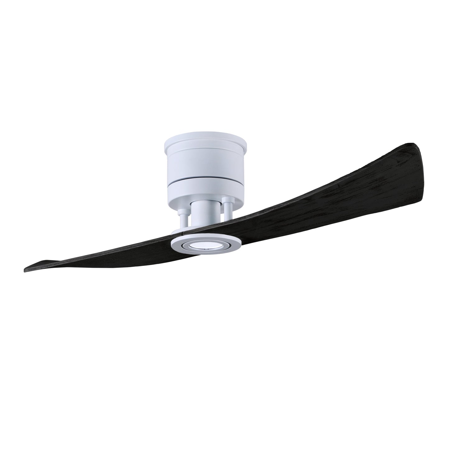 Matthews Fan Company Atlas Lindsay 52" Matte White Ceiling Fan With Solid Wood Blade In Matte Black Finish