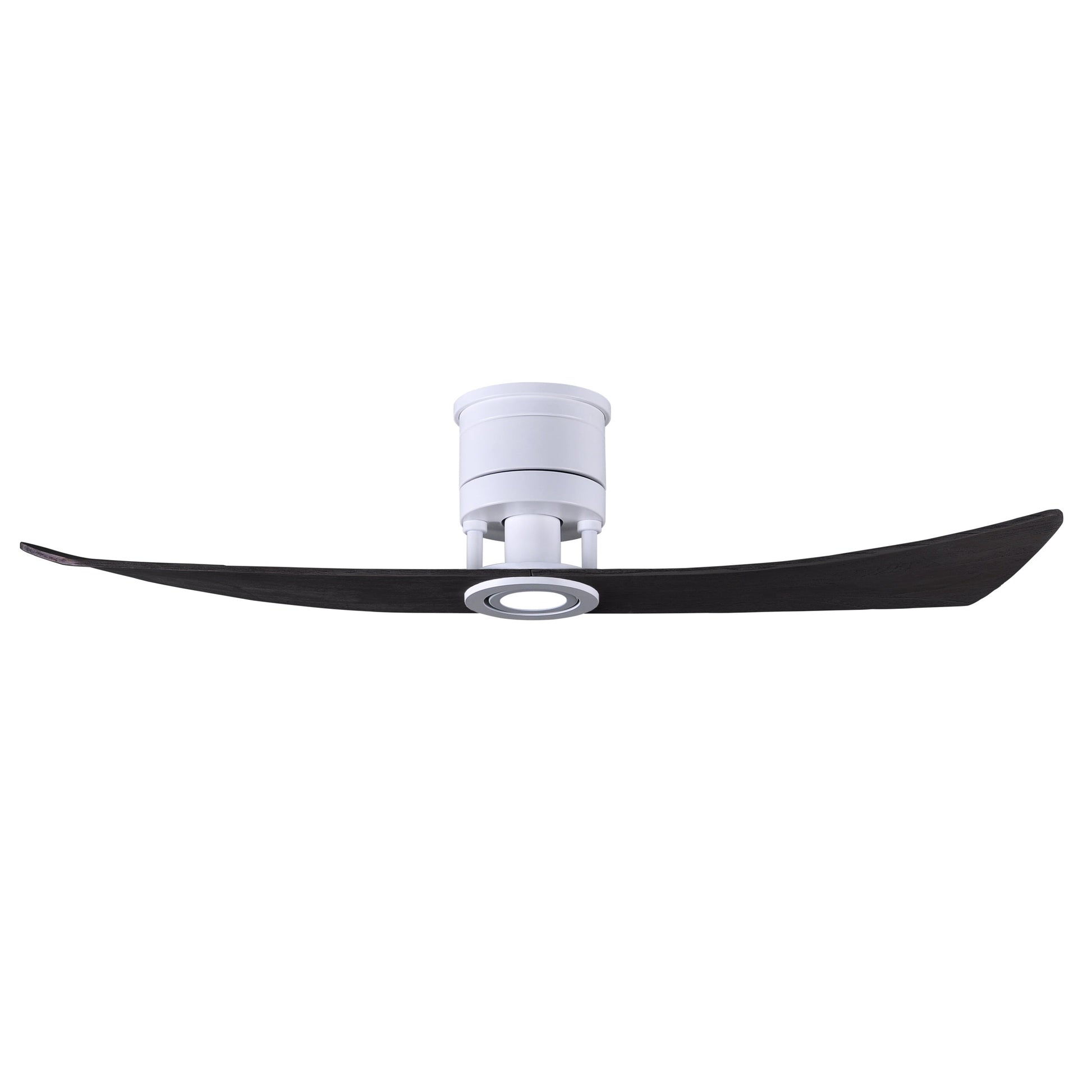 Matthews Fan Company Atlas Lindsay 52" Matte White Ceiling Fan With Solid Wood Blade In Matte Black Finish