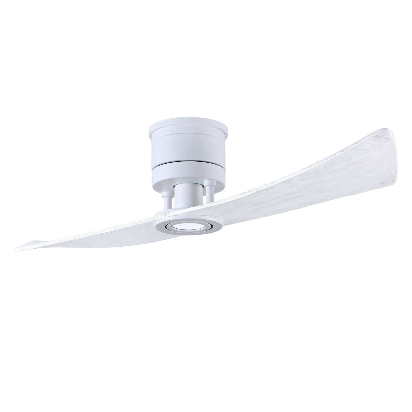 Matthews Fan Company Atlas Lindsay 52" Matte White Ceiling Fan With Solid Wood Blade In Matte White Finish