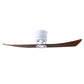 Matthews Fan Company Atlas Lindsay 52" Matte White Ceiling Fan With Solid Wood Blade In Walnut Finish