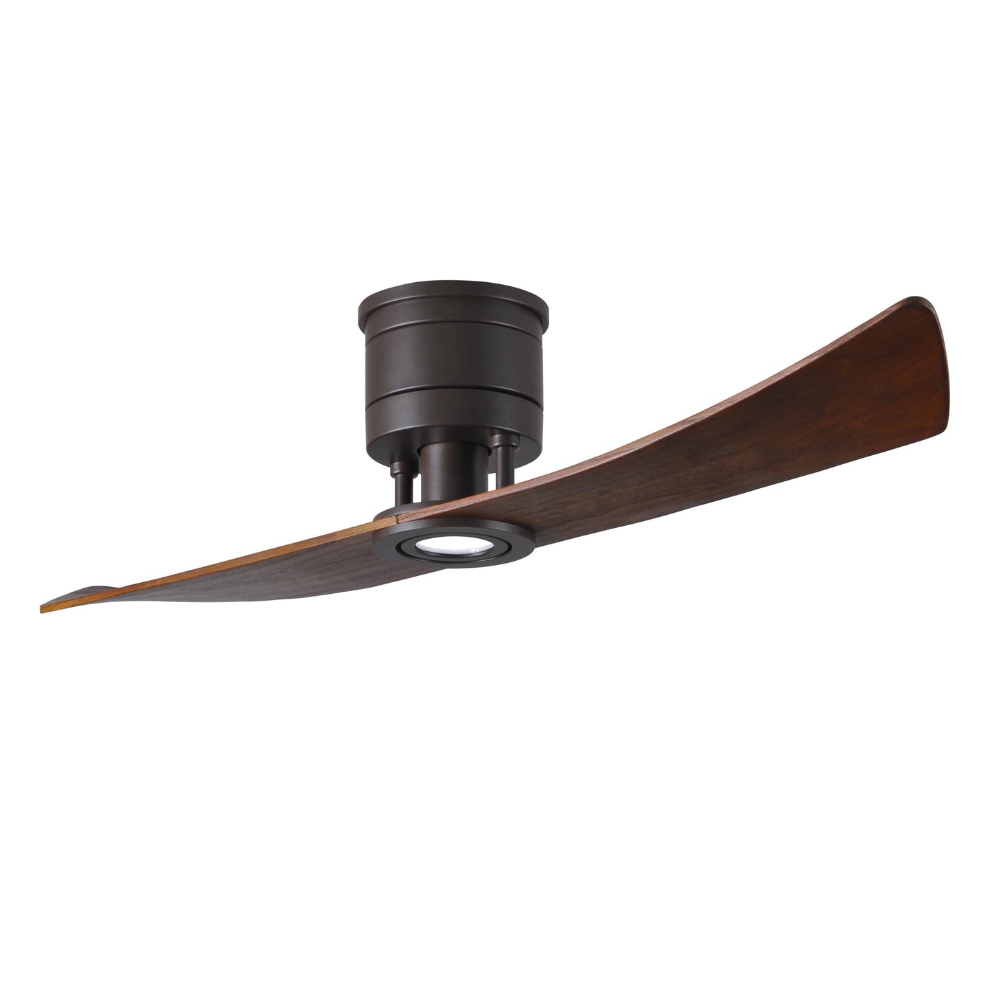 Matthews Fan Company Atlas Lindsay 52" Textured Bronze Ceiling Fan With Solid Wood Blade In Walnut Finish