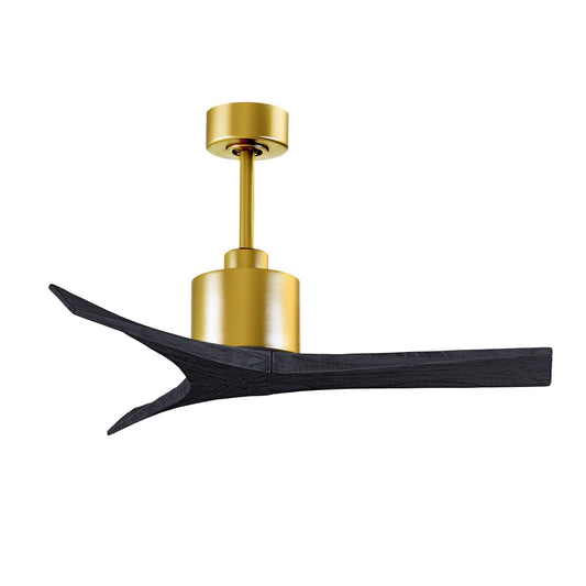 Matthews Fan Company Atlas Mollywood 42" Brushed Brass Ceiling Fan With Solid Wood Blade In Matte Black Finish