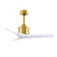 Matthews Fan Company Atlas Mollywood 42" Brushed Brass Ceiling Fan With Solid Wood Blade In Matte White Finish