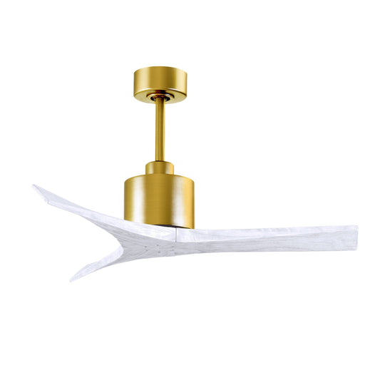 Matthews Fan Company Atlas Mollywood 42" Brushed Brass Ceiling Fan With Solid Wood Blade In Matte White Finish